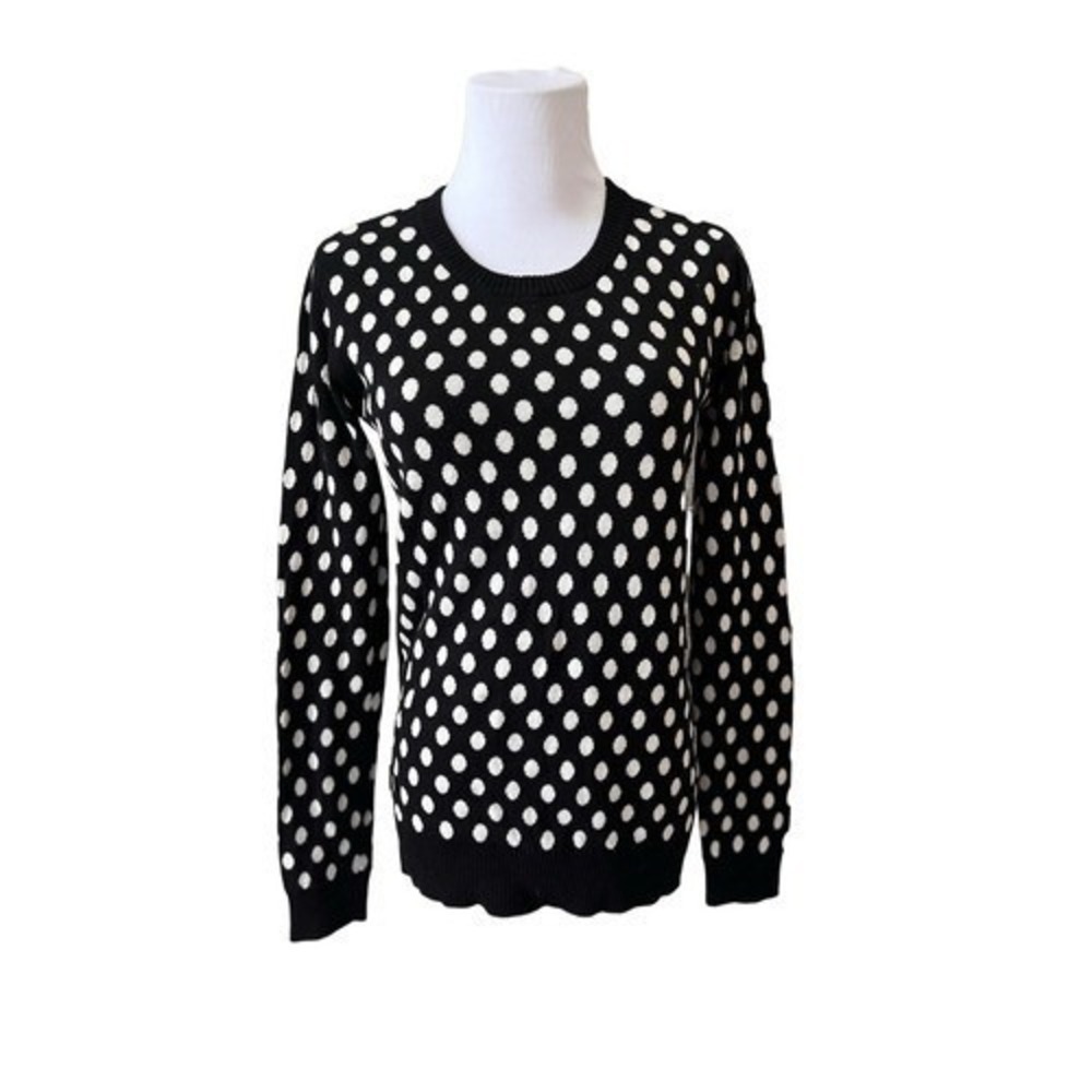 41Hawthorn Stitch Fix Gideon‎ Black White Sweater SMALL Polka Dot Retro 60s SALE